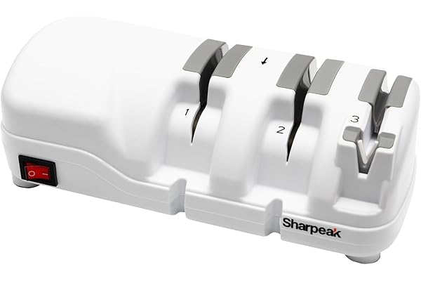 Sharpeak 198H-SPKAiguiseur de couteaux électrique 3 étapes, meules diamantées, moteur silencieux avec protection surchauffe, affûtage rapide pour cuisine – idée cadeau Fête des Mères