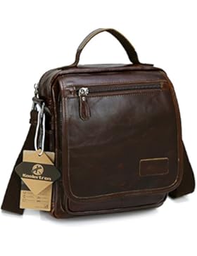 Koolertron Herren Synthetik Leder Vintage Handtasche Schulter Taschen