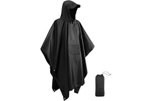 Victoper 3 en 1 Poncho de Lluvia, Chubasquero Poncho Impermeable Multifuncional Chubasquero Transpirable Ultrafino/Toldo Manta/Estera de Camping para Aire Libre Adultos Chubasquero Plegable