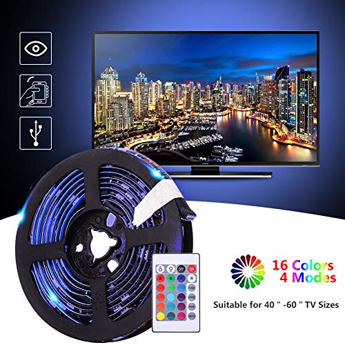 Preisvergleich Produktbild MASOMRUN LED TV Hintergrundbeleuchtung,4 * 0.5M USB Led Beleuchtung Hintergrundbeleuchtung Fernseher USB für 40 bis 60 Zoll HDTV,TV-Bildschirm und PC-Monitor,Led Strip