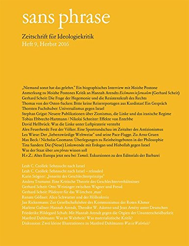 sans phrase: Zeitschrift für Ideologiekritik; Heft 9, Dezember 2016