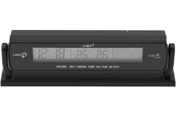 Thermomètre de voiture automatique 12 V 24 V 2 en 1 avec support, écran numérique LCD, TV vidéo, audio domestique