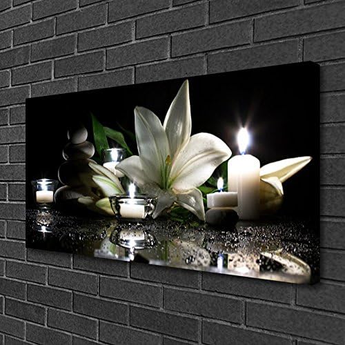 Canvas print - Wall art - Prints on Canvas by Tulup - 100x50 Image Picture Theme: Stones Flower Candles Art