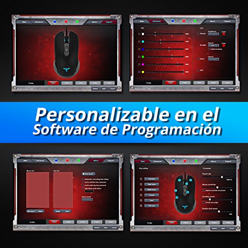  Nueva Versi  n  TopElek Rat  n Gaming Programable   ptico 5500 dpi 6 Bot  n LED RGB con 16 Millones Colores para Gamer Profesional  Dise  o Ergon  mico y Ambidiestro-Compatibilidad Universal-S  per C  modo