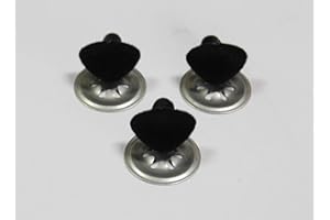 celloexpress FLOCK Black Cat/Triangle Noses 21mm Metal Backs - Teddy Bear & Soft Toy Making Detailed Noses - Pack of 3