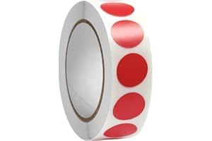 CICIING 1000 adesivi rotondi da 13 mm, etichette adesive rotonde, punti di marcatura, punti adesivi su rotolo, adesivi a puntini per quaderni fai da te (rosso)