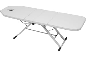 Zoobotanica Mobil massagesäng vikbar, 3 zoner massagesäng med nackstöd och andningshål, justerbart ryggstöd och svans, massagebänk, belastning upp till 250 kg/550 pund, 180 x 60 x 60 cm (vit ton)