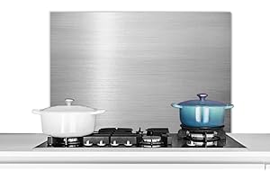 MUCHOWOW Credence Fond métallique Fond de hotte 90x60 cm Credence aluminium Plaque inox de cuisine