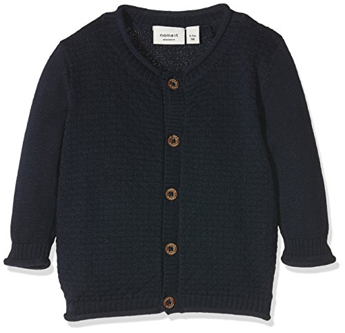 NAME IT Baby Boys' Nitsebastian Knit Card Mznb Ger Cardigan, Blue (Dress Blues), 68 cm