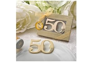 Disok - Set di 20 apribottiglie, in stile 50° anniversario, in scatola regalo, Bomboniera per le nozze d'oro, Regalo per il 50° anniversario di matrimonio