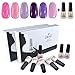 Elite99 Gelpolish Soak Off UV LED Gel Nail Polish 6 Colors + Base Top Coat Set Manicure Box Gift C058