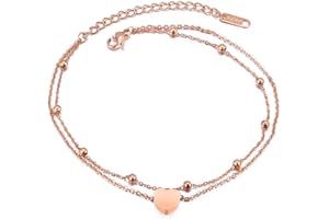 Kim Johanson Edelstahl Damen Fußkettchen *Verschiedene Modelle* in Roségold mit einem starken Karabinerverschluss inkl. Schmuckbeutel