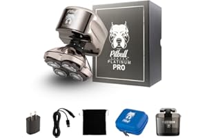 Skull Shaver Pitbull Platinum PRO - Rasoir électrique Électrique Homme | Coffret cadeau de vacances pour homme | Tête Chauve, rasage supérieur
