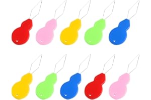FOMGIIN 10 pcs Needle Threaders Brass Wire Gourd Shaped Plastic Thread Threader Tool Easy to Insert Hand Sewing Needles, Used for Sewing Cross Stitch Machines Mending Clothing Machine (Random Colors)