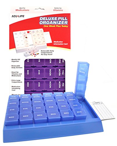 Acu-Life Deluxe - Pastillero organizador para una semana más hoy grande