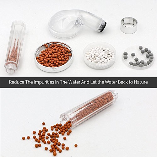 Dusche Kopf, Bukm Duschkopf Ionic Filter hohen Druck Wasser sparen Handbrause Filtration Sprinkler Sprayer Handheld Duschkopf für Wellnessbrause Home Badezimmer Hotel - 5