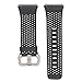 Produktbild XIHAMA Ersatz-Lederarmband für Fitbit Ionic, Herren Frau Leder Armband, atmungsaktiv Ersatzarmbänder Größe S oder L (L(6.7-8.1), schwarz)