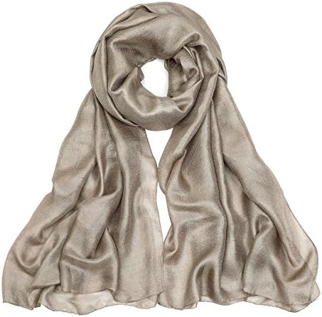 Superora Women's Long &amp; Large Silky Scarf Glossy Plain Solid Colour Stole Shawl Wrap