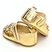 Estamico Baby Girl's Leather Flowers with Diamond Shoes Gold Us 4