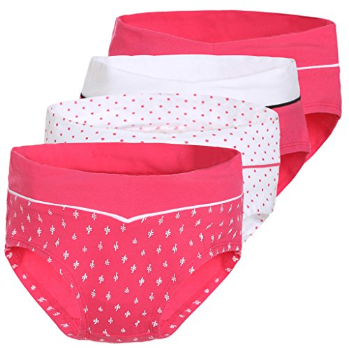 CharmLeaks Women's Maternity Underwear Cotton Knickers/Panties Nursing Briefs M Pink/White