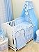 Stunning Baby Cot/Cot Bed Canopy Drape/ Mosquito Net Big 320cm and Holder (BLUE)
