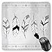 Produktbild BGLKCS Feather Mauspads Mouse Pad, Stylized Doodle Borders with Triangle Motifs Artistic Bohemian Western, Standard Size Rectangle Non-Slip Rubber Mousepad, Black White Pale Grey