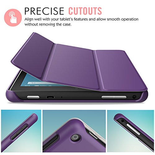 MoKo Hülle für Fire HD 2016 8 Zoll – Ultra Slim Lightweight Schutzhülle Smart Cover mit Auto Schlaf / Wach Funktion und Standfunktion für Fire HD Tablet (Vorherige 6. Generation – 2016), Violett - 3