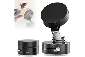 givuaime Faltbarer tragbarer Vakuum-Magnet-Handyhalter, 2024 Neuest Telefonhalter Auto, Vakuum-Glasspiegel-Adsorption, Magnetische Vakuum-Telefonhalter für iPhone (A)