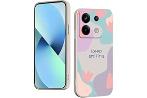WOKEZ Silicona Líquida Funda Protectora para Xiaomi Redmi Note13 5G con Patrón Floral, Silicona Suave Phone Cover Case para Redmi Note13 5G con Ultrafina a Prueba de Golpes-Blanco