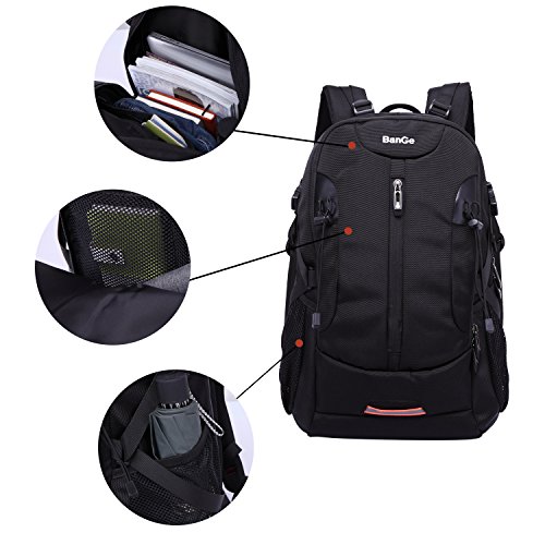 BanGe Wasserdicht Laptop Rucksack 17 Zoll Business Backpack Rucksäcke Multifunktionsrucksack Schwarz - 4