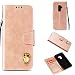 Produktbild Samsung S9 Plus Hülle,Alfort Samsung S9 Plus Schutzhülle, Simulations-Retro-Ledertasche Flip Wallet Lederhülle Elegant Design Premium PU Leder Hohe Qualität Tasche Case Cover Kasten Abdeckung Wallet für Samsung S9 Plus Smartphone Funktion Standfunktion Unterstützte Telefone und Magnetverschluss ( Rose Gold )