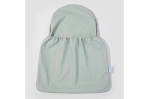 DEERTAZK Highchair Handy Pocket Pouch,PU Dining Chair Back Storage Bag,High Chair Accessories, Waterproof Material,One Large Pouch with an Internal Zip Pocket,Compatible with IKEA Antilop Highchair (Green)