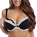 La Isla Women's Cotton Lace Trim Underwire Non-Padded Maternity Nursing Bra Black 38DD