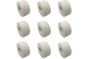 EKNA Lot de 9 pansements pour doigt - Sans colle - 2,5 cm x 4,5 m - Élastique, imperméable, cohésif (blanc)