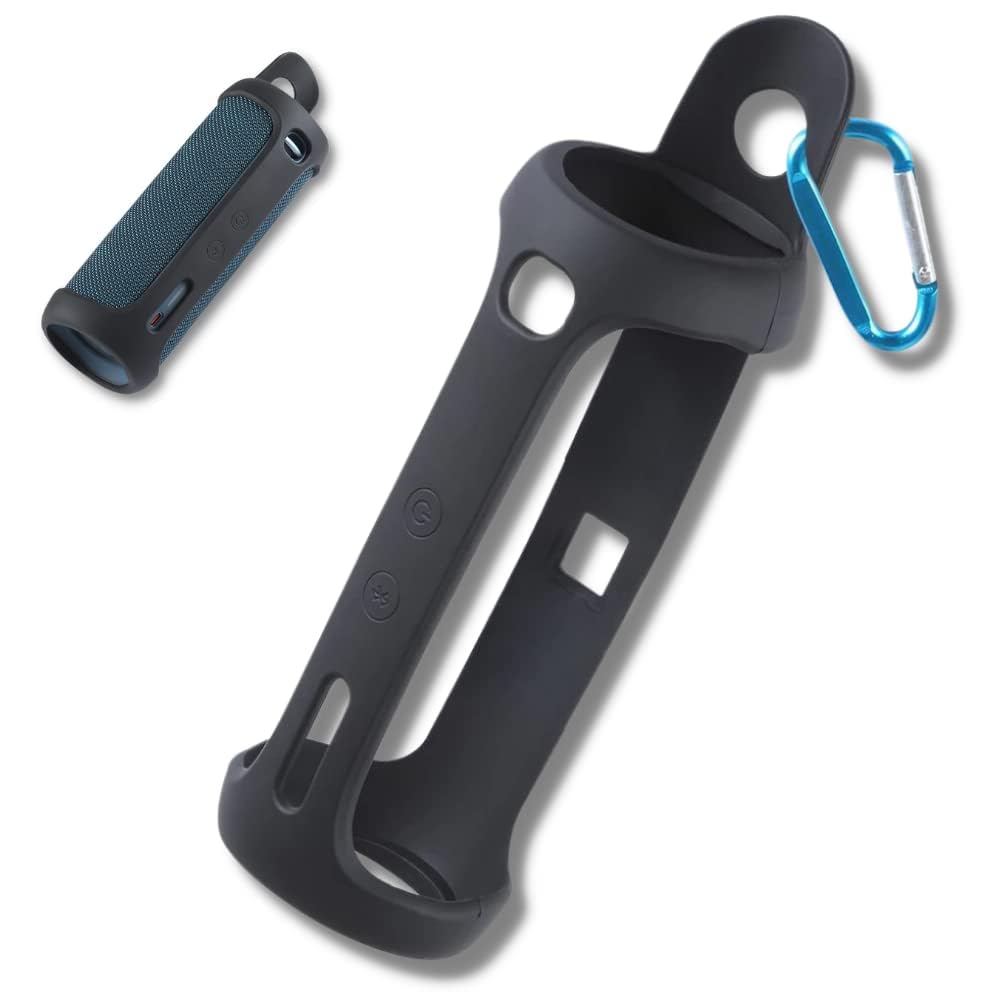 Crysendo Silicone Case for J-BL Flip 5 Bluetooth Speaker | Waterproof Soft Rubber Cover, Storage Bag Travel Pouch (Speaker Not Included) (Black)