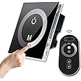KITASST 12v DC Touch Dimmer Switch with Remote Control for LED RV Lights Interior, Motor, Halogen, Incandescent - RV Accessories, Auto, Truck, Camper, Puck and Strip Lighting(Black)
