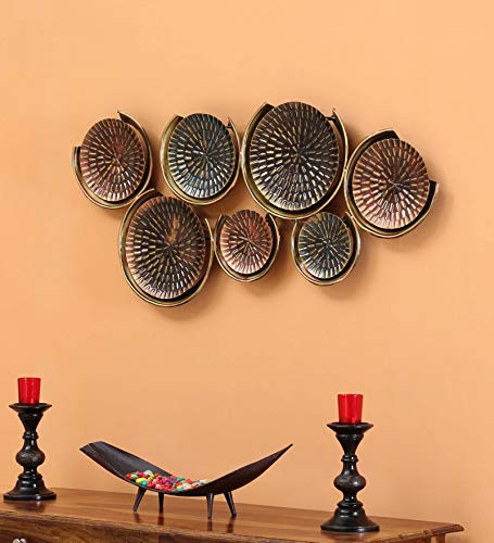 Buy Collectible India Metal 3d Sunburst Round Plates Wall Mounted