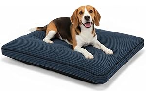 MH Home Dog Bed With Removeable Washable Cover, Pet Cat Beds Cushion Mattress, Soft Warm Dog Mat Pad For Dogs (Medium 60 x 80 cm, Tweed)