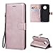 Produktbild Edauto Motorola Moto G6 Plus Hülle Leder Case Schutzhülle Wallet Flipcase Einfach Einfarbig PU Handyhülle Handytasche Geldbörse Karteneinschub Magnetverschluß Ständer Klapptasche Tasche Rose Gold