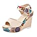 Produktbild MOIKA Damen Sandale, Damen Keile Schuhe Absätze Knöchel Gurt Fallen Sommer Sandalen Party StrandschuheEU35,Beige