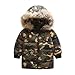 Produktbild Longra Kinder Winterjacke Steppjacke Kapuzenjacke Sweatjacke Mit Pelzkapuze Kinder Camouflage Wärmejacke Winterparka Jacke Sportjacke Fell Übergangsjacke Wintermantel (110CM 4Jahre, Camouflage)
