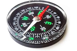 SQUAREZHENBO 1Pc Black Pocket Compass Mini Survival Compass Navigation Tools Ideal for Outdoor Hiking Camping，Sports and Outdoors