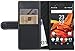 Produktbild StilGut Talis Schutz-Hülle für Sony Xperia XZ & Xperia XZs mit Kreditkarten-Fächern aus echtem Leder. Seitlich aufklappbares Flip Case in Handarbeit gefertigt für das Original Sony Xperia XZ & Xperia XZs, Schwarz