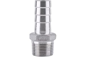 FAFEICY Connettore Portagomma in Acciaio Inossidabile Portagomma Raccordo Filettato maschio in Acciaio Inox SS304 per Tubo Raccordo Portagomma BSP 1/8 "~ 3/4"(3/4 * 20mm)
