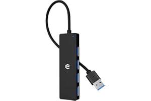 BIGBIG WON Hub USB, stacja dokująca, USB 3.0 5 GBPS HUB, ultracienki, przenośny hub danych, 4 w 1 USB HUB z 4 * USB 3.0, kompatybilna z systemami Windows, MacOS, Linux, Chrome OS