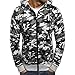 Produktbild Swallowuk Kapuzenpullover Herren Langarmshirt Männer Camouflage Hoodie Sweatshirt Top Tee Outwear Bluse Lange Ärmel Reißverschluss Mit Kapuze Mantel Pullover (M, Weiß)