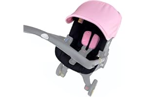 Brogtorl Kit fasciatoio per passeggino Vestiti, tettuccio, cuscino del sedile compatibile con Doona Protezione per seggiolino auto (rosa nero)