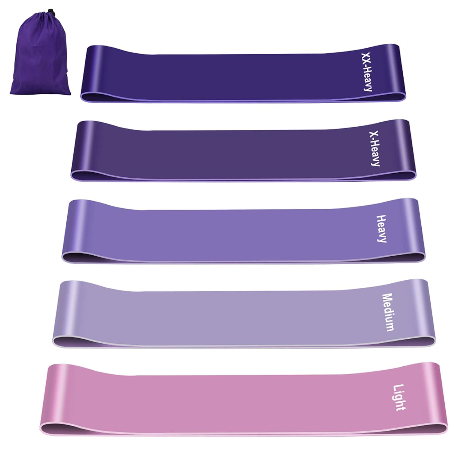 Fokky Elastici Fitness (Set di 5), Bande di Resistenza Fitness con 5 Livelli di Resistenza, Fasce Elastiche Fitness per Crossfit, Yoga, Pilates, Squats, Lunges, Stretching, Allenamento di Forza