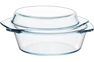 NUTRIUPS Casseruola Tonda in Vetro, 0,65L Casseruola In Vetro Con Coperchio, Casseruola Tonda In Vetro Con Coperchio, Casseruola In Vetro Ad Alta Resistenza, Casseruola Con Coperchio