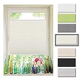【Einfache Bedienung mit Auf- und Abbewegung】: Das Plissee Klemmfix kann per Griff direkt am Fenster verschoben werden. Es lässt sich oben, unten oder mittig auf jeder beliebigen Höhe positionieren von dem Fenster.